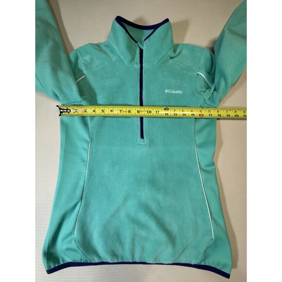 Columbia Omni-Heat Women’s Fleece Pullover Aqua Blue 1/2 Zip Jacket Size Small - Picture 7 of 10